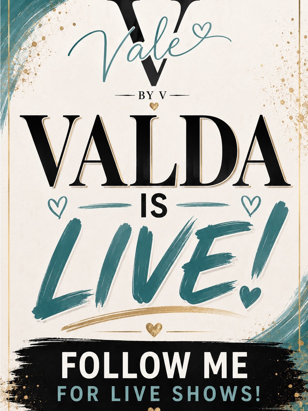 Teal and Black Wall Art Print by Valda